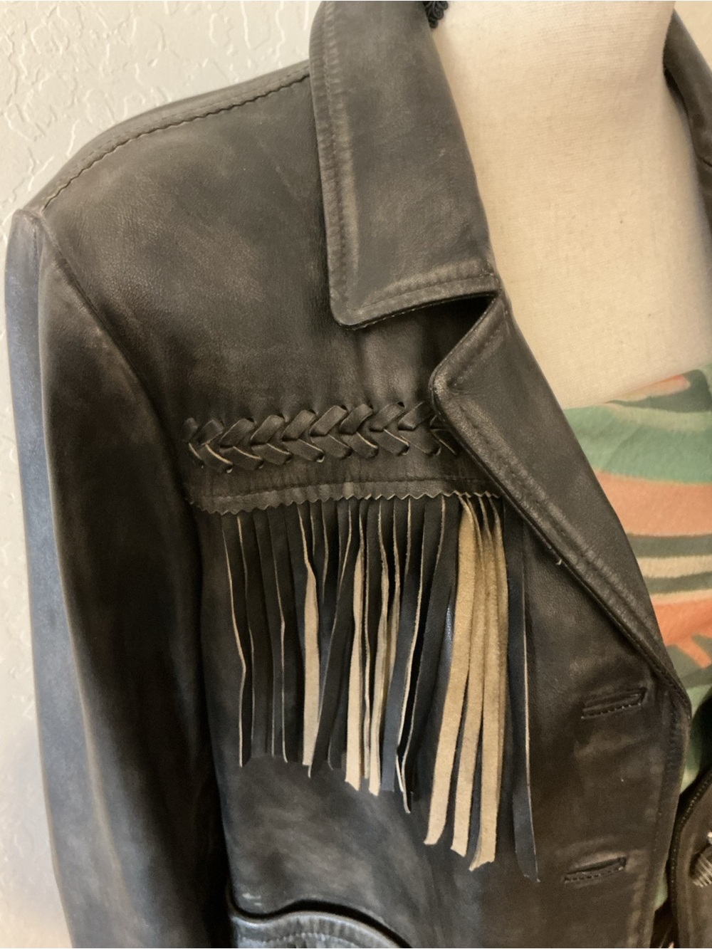 Scully Brown Leather Fringe Jacket with Tan Fringe - Picture 6 of 9
